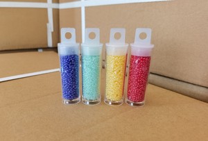 PVC ống tròn với móc Nắp Acrylic Đính cườm Loose Bead Gạo Hạt lưu trữ ống PVC trong suốt ống tròn - Product Image 2