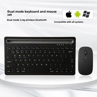 Clavier sans fil double mode rechargeable 2,4G BT avec fente pour carte, silencieux, portable, souris intégrée, en stock, ergonomique