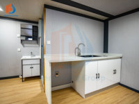 Maison conteneur extensible de luxe en acier préfabriqué, 20 pieds, 40 pieds, deux chambres