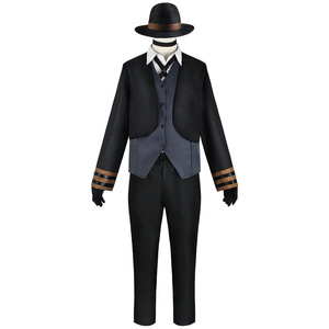 Costume de cosplay Yosano Akiko de Bungo Stray Dogs pour hommes, tenue d'Halloween pour jeu de rôle anime, ensemble manteau long, gilet et chapeau en polyester - Product Image 4