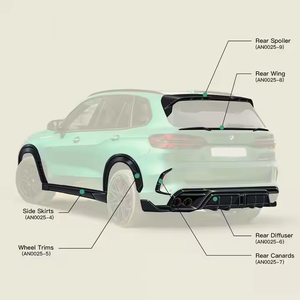 Kit de Carrocería de Fibra de Carbono Seca <span class=keywords><strong>Aulen</strong></span> Design para BMW X5M, Capó, Alerón Delantero, Difusor Trasero, Alerones Laterales, Aerokit, Venta Especial, Tuning - Product Image 5