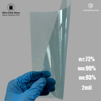 Película de tinte para ventanas de coche PET Glass Tint Film, con nanotecnología, bloquea rayos UV e IR, antiarañazos, alta definición, 2mil, película solar para ventanas, 5 años de duración.