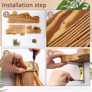 Cross-border minimalist wooden <b>wall</b>-<b>mounted</b> <b>shelf</b> DIY <b>wall</b>-<b>mounted</b> <b>shelf</b> for home living room coffee shop decoration storage - Product Image 3