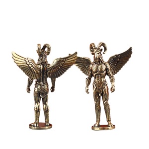 Ornement en laiton Diable et Dieu Ovin, Artisanat Métallique Rétro, Décoration <span class=keywords><strong>de</strong></span> Table Visage d'Agneau, Petite Figurine Créative - Product Image 5