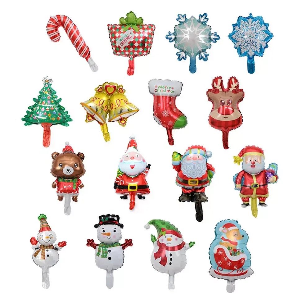 2023クリスマスデコレーションミニプレゼント松葉杖インフレータブルフォイルバルーンメリークリスマスキッズおもちゃ