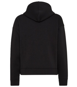 Sweat-shirt à capuche noir pour homme, coupe classique, en molleton de coton, design minimaliste avec poche avant, vêtement tendance - Product Image 2