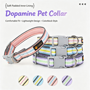 Collar Ajustable para Perro de Nailon a Rayas con Cierre de Hebilla, Suave, Transpirable, Ligero y Resistente a la Escape, para Perros Medianos, Todas las Estaciones - Product Image 5
