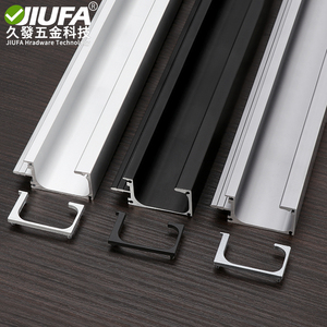 Jiufa G Shape Aluminum Alloy Cabinet <b>Handle</b> For Kitchen Wardrobe <b>Door</b> Hidden <b>Pull</b> 1 Piece Free Shipping - Product Image 1