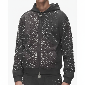 Sudadera con capucha de cristal brillante unisex, cálida, de forro polar, estilo urbano de invierno, ideal para compradores de grandes cantidades - Product Image 1