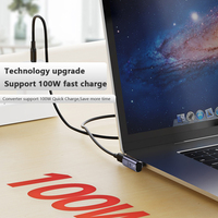 Adaptor USB C Magnetik Sudut Kanan Adaptor USB Magnetik ke Tipe C dengan Pengisian Cepat PD 100W dan Transfer Data 40Gbps