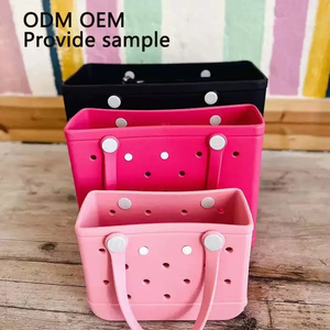 Oem ODM Bán buôn phụ nữ của bãi biển Tote Túi tùy chỉnh lỗ mở cao su không thấm nước công suất lớn mềm Eva Túi in trang trí - Product Image 3