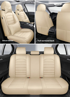 2025 luxe Deluxe Cool Beige coussins de siège de voiture 11 pièces ensemble de haute qualité universel en cuir PU résistant à l'usure housses de siège