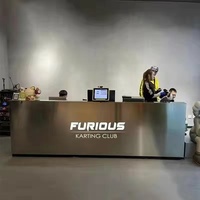 Comptoir de caisse de luxe personnalisé pour salon, bureau de réception de luxe en acier inoxydable, comptoir de caisse en acier inoxydable, bureau de réception en acier inoxydable