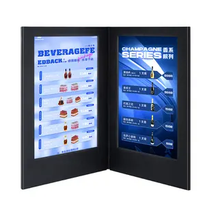 Grosir kulit PU A4 A5 isi ulang Led Backlit Menu buku pencahayaan kartu menu untuk pernikahan bar pesta