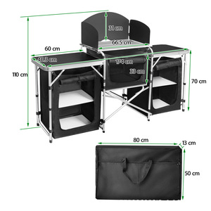 Multi-functional Outdoor Portable Folding Travel <b>Table</b> Camping Aluminum Kitchen <b>Table</b> CT07 Aluminum Construction a - Product Image 3