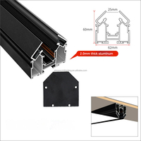 Rail magnétique en aluminium pour éclairage sur rail 48V en Russie, pour plafond tendu et tissu tendu, système d'éclairage LED sur rail magnétique