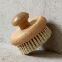 Brosse de douche exfoliante ovale en bois, simple, douce et rigide, avec poils naturels de sanglier et de nylon, réutilisable, pour un nettoyage en profondeur et un massage du dos