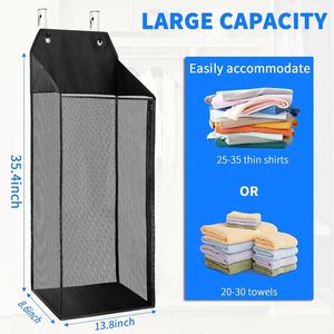 Over the Door Mesh Hanging Closet Organizer and Storage With Dividers Clothes Accessories <b>Shelf</b> for Wardrobe Nursery Cloakroom - Product Image 6