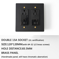 Siyah pirinç paneli plaka ev otel lüks geçiş amerikan standart 110V çekme anahtarı LED Dimmer GFCI 15V USB soket CS-0260