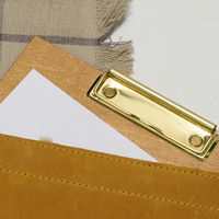 Porte-menu élégant et durable de style flip pour hôtel, en cuir, format A4, avec clip métallique