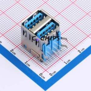 BX-TYPE-A-MWC99 USB Connector Bent Lead Through Hole Connector Type-A Female Right Angle Insert 9Px2 - Product Image 1