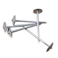 Clous de toiture tête parapluie 1 1/4 galvanisé Clous ondulés à tige torsadée clous de toiture en zinc avec rondelle