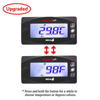 OUNUAN Baru 4-In-1 Meteran Tampilan Digital Multifungsi LED (Suhu/Tachometer/Voltmeter/Waktu) untuk