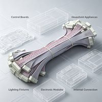 Câble plat XH 2,54 mm, rouge et blanc, faisceau de câbles, double connecteur blanc, câble de raccordement pour connexion interne des équipements d'éclairage