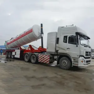 Tanque de vácuo de sucção 30000l/40000l, caminhão com três eixos semi-reboque com cintura, frente estreita e traseira alta