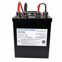 Paket Baterai Lithium 13S 14S 52V 24Ah 180A Isi Ulang dengan Casing Logam untuk E-bike/Skuter Dilengkapi Bluetooth BMS Terintegrasi
