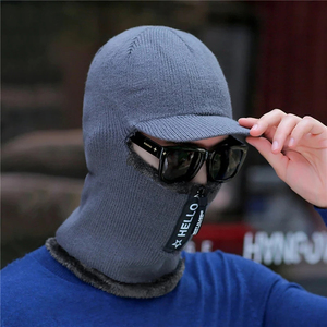 New Men Winter Warm Wool Hat Outdoor Ear Protection Hats Warm Thick Bicycle Knitted Capd Scarf Windproof Visors Cap - Product Image 4