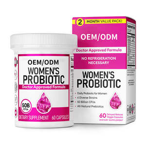 Capsule de supplément probiotique quotidienne de 50 milliards de CFU de marque privée supplément de santé féminine à base de plantes pour les femmes adultes - Product Image 1