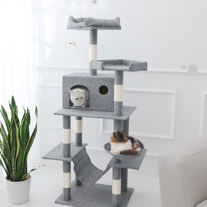 Luxury Modern Design Pet Furniture <b>Large</b> Sisal Wooden Big Scratcher <b>Post</b> Climbing Condo Tower <b>Cat</b> Tree House for <b>Cat</b> - Product Image 3