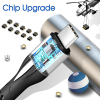 Câble de charge rapide APFEN USB-A vers C noir/argent en nylon tressé pour téléphone portable 3A en cuivre pur