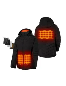 Plus Size 12V Heated Men's Down Coat Outdoor Thermal Clothing Waterproof Heating Jacket For Men