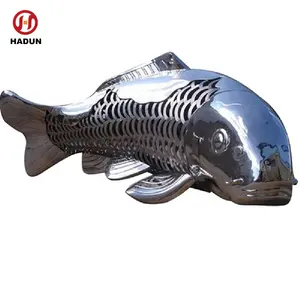 대형 현대 야외 수영장 장식 스테인레스 스틸 금속 물고기 조각