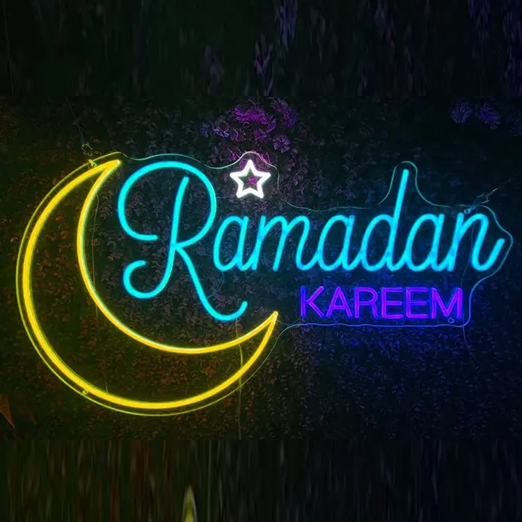 Fast dispatch Moon Ramadan kareem memorized Led Neon sign light for wall decoration