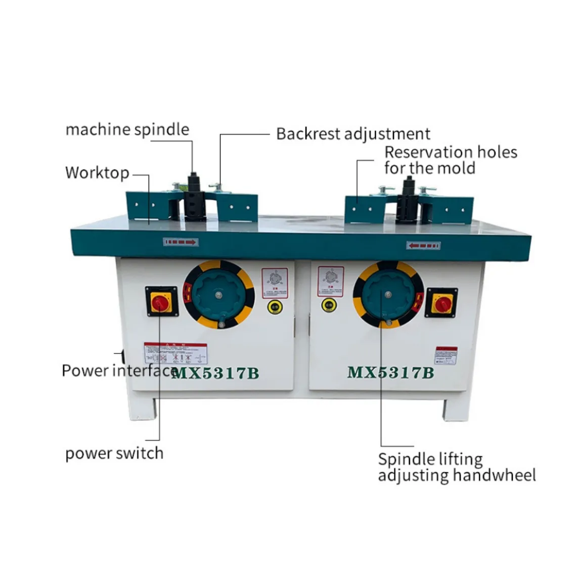 Máquina moldeadora de husillo de doble cabezal MX5317B