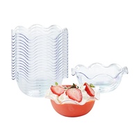 Gobelets jetables en PS/polyéthylène Tengqun, forme florale, transparents, résistants à la décoloration, pour desserts/mousse/gobelets à boisson, 101-200 ml