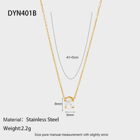 Collier pendentif ovale goutte d'eau plaqué or 18 carats avec zircon solitaire, collier ras du cou en acier inoxydable avec cristal CZ pour femme
