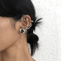 Boucles d'oreilles Punk, diable, elfe, Rose, gothique pour femmes, métal, couleur argent, sans Piercing, manchette d'oreille, bijoux de fête