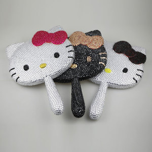 Gương mỹ phẩm giai điệu cầm tay Hello Kitty gương gương trang điểm Kim Cương Trang điểm Vanity cầm tay - Product Image 4