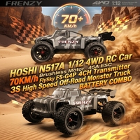 Voiture RC HOSHI N517A 1/12 4WD, moteur brushless 70 km/h, ESC 45A, émetteur FlySky FS-G4P 4CH, 3S, monster truck tout-terrain haute vitesse