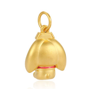 High-end 24K แข็งทองตาข่ายรูปกระต่ายแกะสลักจี้เสน่ห์น่ารักทุกวันสร้อยคอเครื่องประดับ - Product Image 3