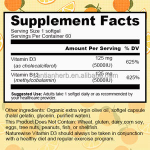 Vegan Supplements Vitamin D3 Softgels <strong>Capsules</strong> 5000IU <strong>VD3</strong> Vegetal Immune Soft <strong>Liquid</strong> <strong>Calcium</strong> Supports Bone Health - Product Image 3