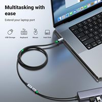 Kabel Ekstensi SYONG USB3.2 Gen 2 C C 10 Gbps 4k 60hz 3m Male Female Type-C Pengisian Cepat 5A untuk Ponsel iPhone MacBook