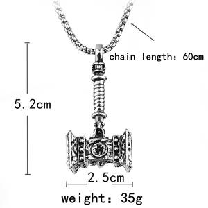 Collar de aleación con colgante para hombre, <span class=keywords><strong>cadena</strong></span> de acero inoxidable de 60cm, estilo Hip Hop - Product Image 5