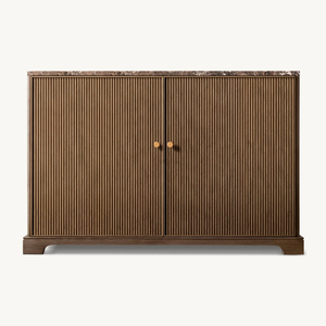 Vintage Industrial Double Door Solid Wood <strong>Sideboard</strong> Cabinet <strong>for</strong> Farmhouse <strong>Kitchen</strong> and Living Dining Rooms - Product Image 2