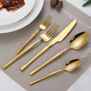 Lot de Couverts en Or et Argent en Acier Inoxydable, Couteaux, Cuillères et Fourchettes, Vente en Gros pour la Maison - Product Image 4