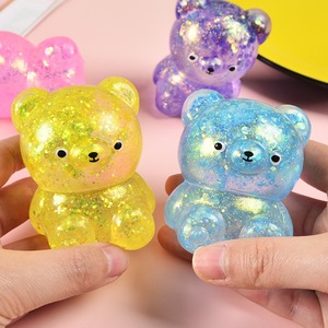 ของเล่นบีบซิลิโคนน่ารัก บรรเทาความเครียด เนื้อนุ่ม คืนรูปช้าๆ แบบมีกลิตเตอร์ รูปหมีออโรร่า มอลโทส ขายส่ง - Product Image 5